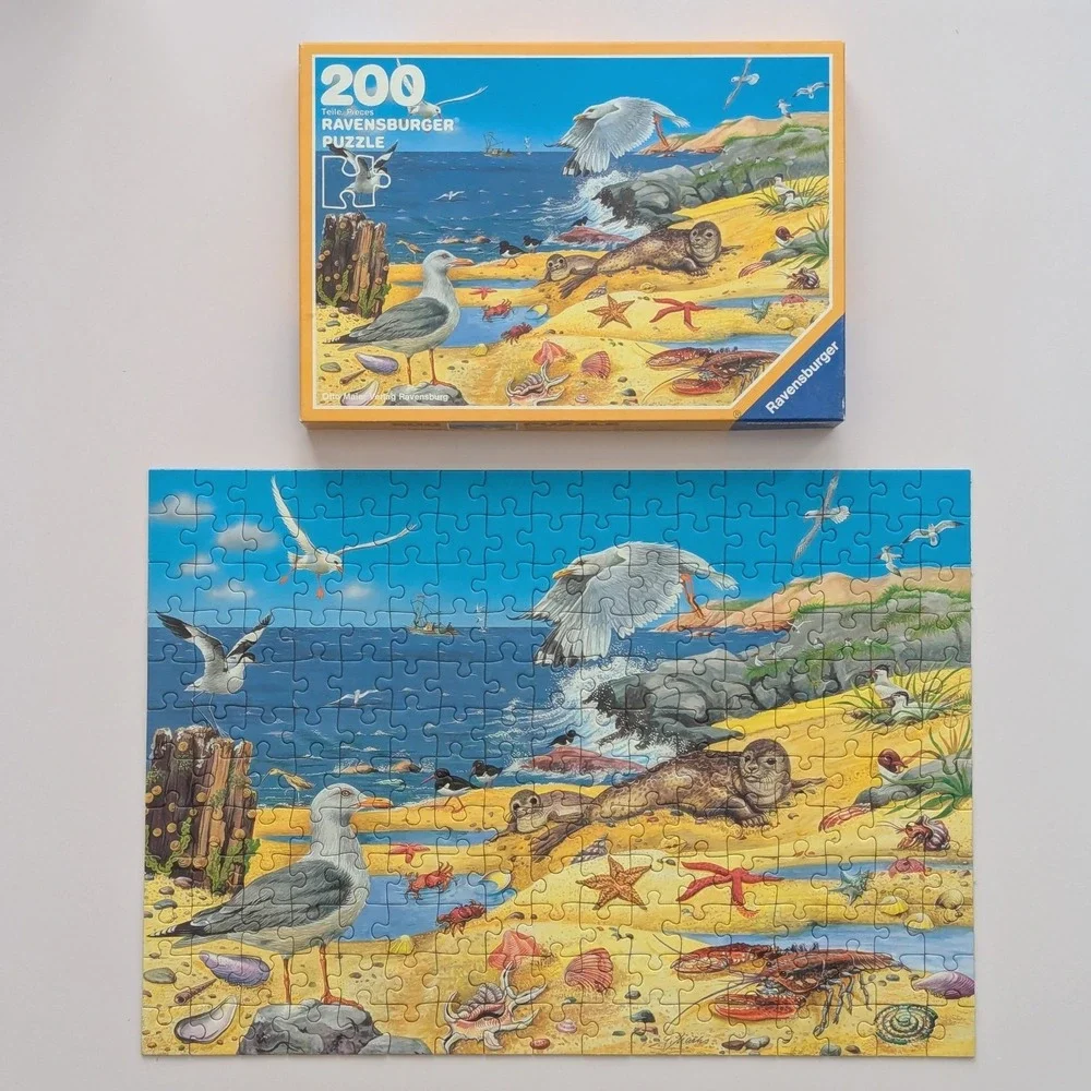 Vtg Otto Maier Verlag Scenic Children Ravensburger Puzzle Lot (60, 80, 200 pc)